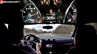 Audi TT RS - On German Autobahn Acceleration 305kmh