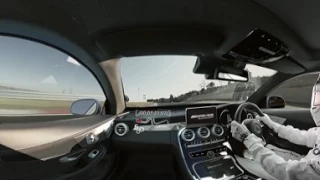 Lewis Hamilton drives the Mercedes-AMG C 63 S Coupé around the Kyalami circuit.