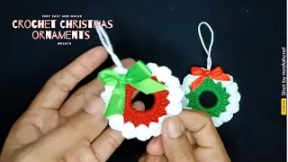 very easy and quick to make a crochet Christmas ornament wreath