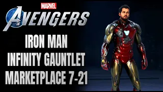 Marvel's Avengers - Marketplace July 21 Iron Man Infinity Gauntlet Avengers Endgame MCU Outfit!