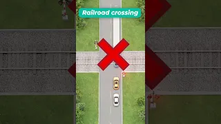 Crossing Railroad #driving #drivinglesson #dmvtest #railroad