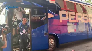 Pemain Persib Bandung tiba di Stadion Sultan Agung Bantul jelang laga kontra Persita Tangerang