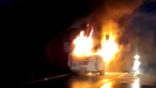 Truck in fire czech republic 1 (hořící kamion) HD