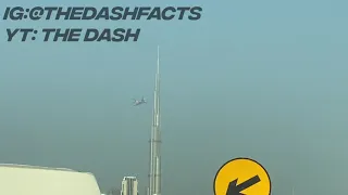 Airbus A380 NARROWLY Flies by Burj Khalifa! #shorts