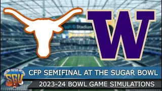 Texas vs Washington - CFP Semifinal at the Sugar Bowl - 1/1 Full Game Highlights - (NCAA 14 Sim)