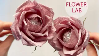 Powdery PAPER ROSE | Candy roses ☆ Corrugated paper roses ☆ Candy bouquet ☆ DIY