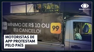 Motoristas de app protestam pelo país | Jornal da Band