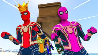 GTA 5 Rainbow Spiderman Jumping Funny Fails Coffin (Euphoria/Ragdolls)