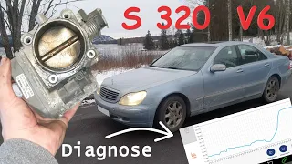 S 320 Mercedes W220 Throttle Body Clean , Diagnose , Removal Test P2119 P0638 P0121