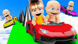 Baby & Girlfriend Parkour Stunt Racing...