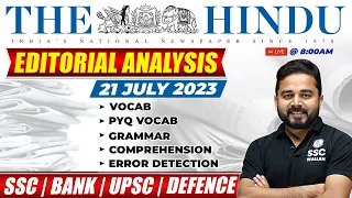 THE HINDU ANALYSIS || 21 JULY THE HINDU EDITORIAL ANALYSIS || EDITORIAL ANALYSIS BY SANDEEP SIR PW