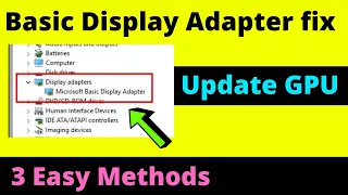 Fix Microsoft Basic Display Adapter Windows 10-11 in Hindi (Update GPU)