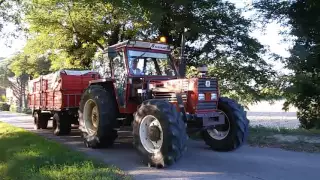 Fiatagri 100/90 Partenza in salita con 110 quintali di uva!!