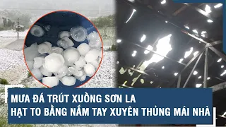 Mưa đá trút xuống Sơn La, hạt to bằng nắm tay xuyên thủng mái nhà | VTs