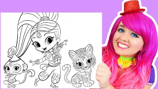 Coloring Shimmer and Shine & Pets