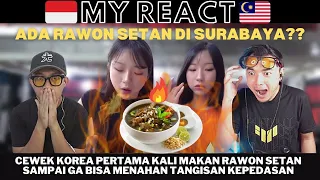 WAHH ADA RAWON SETAN DI SURABAYA? CEWEK KOREA SAMPAI KAGET MAKAN KEPEDASAN