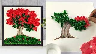 Very Easy !! DIY Beautiful 3D Paper Tree | How to make 3D paper tree | Paper craft ideas | Paper DIY