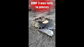 13-03-22. Ukraine. Russian BMP 3 was torn to pieces, the motor was vomited.