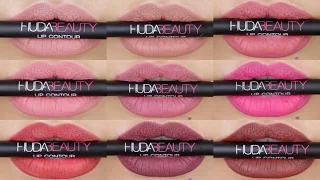 ALL Huda Beauty Lip Contour Swatches + REVIEW 👉🏽 INFO BOX