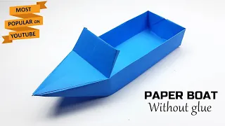 How to Make Paper Boat | Origami Boat | Paper Boat Folding | Easy Paper Crafts Without Glue