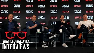 Triple Frontier Press Conference in Singapore with Ben Affleck, Charlie Hunnam and Garrett Hedlund