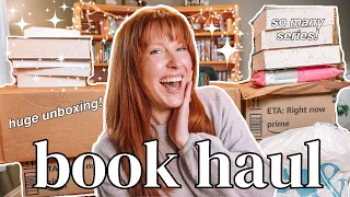 HUGE BOOK HAUL & unboxing!!! 📚📦🛍️ hauling many of my favorite book series!!