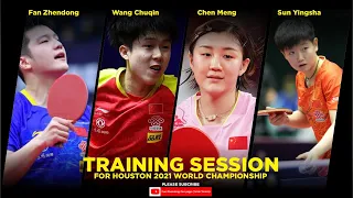 Fan Zhendong, Chen Meng, Wang Chuqin, Sun Yingsha & other players training | 2021 WTTC Final Houston