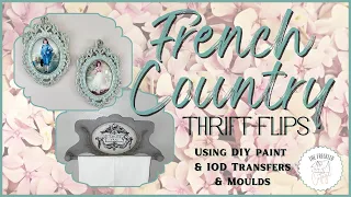 DIY French Country Style Thrift Flips Upcycle | DIY paint & IOD Dainty Flourishes Mould | Wall Decor