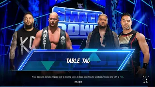 Kevin Owens & Stone Cold Steve Austin Vs Solo Sikoa & Tama Tonga - Iron Man Tables Match | WWE 2k24