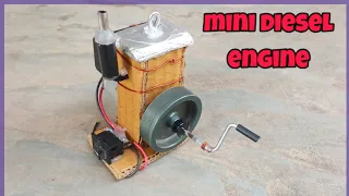 how to make a diesel engine model at home | mini diesel engine from cardboard