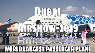 Dubai airshow 2019 | Emirates A380 double-deck aircraft | wold largest passenger plane