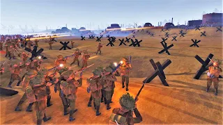 British Soldiers attack German Beach Defenses - Rising Front Battle Simulator