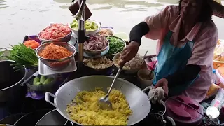 Pad Thai in Thailand Floating Market - Street Food Around The World