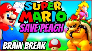 🍄 Super Mario: Save Peach 🍄 Fitness Run | Brain Break | GoNoodle Inspired