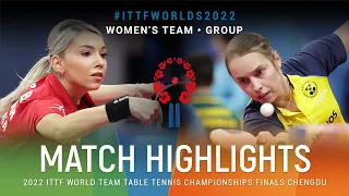 Highlights | Bernadette Szocs (ROU) vs Linda Bergstrom (SWE) | WT Grps | #ITTFWorlds2022