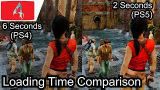 Uncharted The Nathan Drake Collection PS4 vs PS5 Backwards Compatible load time Comparisons