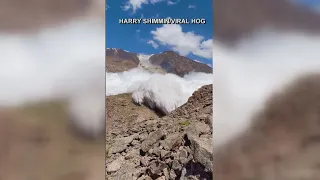 Avalanche Video: Tourist hit by avalanche in dramatic close encounter in mountains of Kyrgyzstan