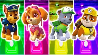 Chase vs Skye vs Rocky vs Rubble  Paw Patrol || Tiles Hop Edm Rush