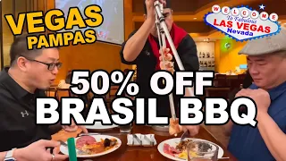 50% off Rodizio Churrascaria at Pampas Brazilian Steakhouse Grill. Miracle Mile Shops, Las Vegas