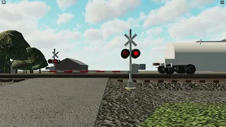 NS 7124 Leads Local East | Road 3 Railroad Crossing