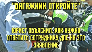 "Багажник откройте" - юрист объяснил, как нужно ответить сотруднику ДПС на это заявление