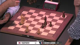 When Garry Kasparov forgets about the clock vs MVL in drawn position..
