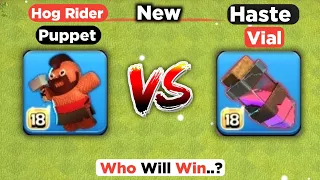 New Hog Rider Puppet Vs Haste Vial|Royal Champion Ability | Clash of clans