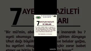 7 Ayetler fazileti ve sırları