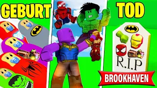 XXL GEBURT bis TOD von SUPERHELDEN in BROOKHAVEN! (Roblox Brookhaven 🏡RP | Story Deutsch)