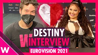 Destiny "Je Me Casse" (Malta) Interview @ Eurovision 2021 first rehearsal