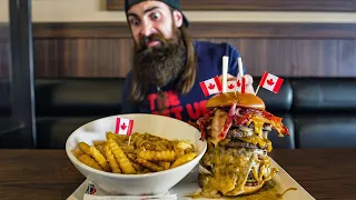 THE CANADIAN BREWHOUSE BURGER & POUTINE CHALLENGE | CANADA PT.3 | BeardMeatsFood