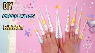 ✨How to make paper nails 💅 /EASY HANDMADE /TUTORIAL