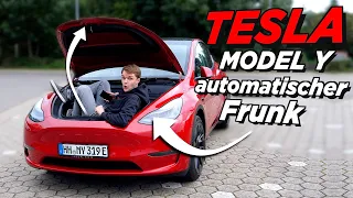 Automatischer FRUNK im TESLA MODEL Y - AMPTech Installationsvideo | Tips, Tricks & More