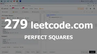 Разбор задачи 279 leetcode.com Perfect Squares. Решение на C++